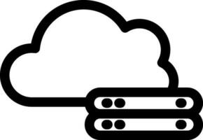 Cloud with Server icon in line art. vector