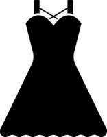 hembra vestir icono en negro color. vector