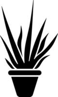 Tiki succulent plant icon in Black and White color. vector