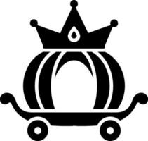 Wedding carriage or brougham icon in Black and White color. vector