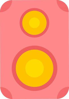Flat style speaker icon in red and yellow color. vector