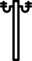 Electric pole icon in thin line art. vector