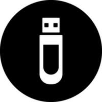 Illustration of USB glyph icon. vector