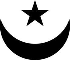 glifo icono o símbolo de islámico religión con creciente Luna y estrella. vector