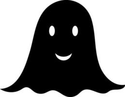 Flat style halloween ghost icon in black color. vector