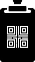 Black and White illustration of qr code icon. vector