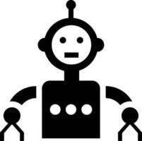 humanoide robot icono en plano estilo. vector