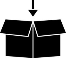 vector ilustración de entrega caja en negro y blanco color.