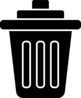 Dustbin icon or symbol in Black and White color. vector