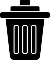 Dustbin icon or symbol in Black and White color. vector