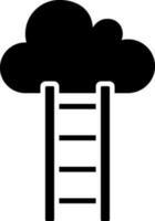 Cloud with ladder or top success icon. vector