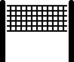Black and White volleyball net icon in flat style. vector