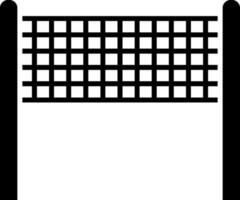 Black and White volleyball net icon in flat style. vector