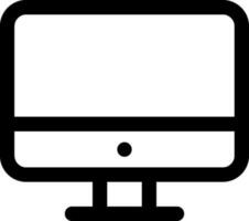 Computer icon or symbol in line art. vector