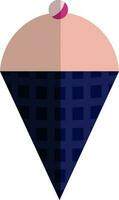 Ice cream cone icon in blue and pink color. vector