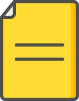 File or Paper icon in yellow and black color. vector