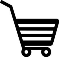 Black shopping cart on white background. vector