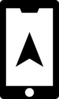 Tracking app in smartphone icon. Glyph sign or symbol. vector
