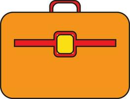 Orange color of toolbox icon in isolated. vector