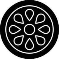 Cucumber slice icon in black and white color. vector