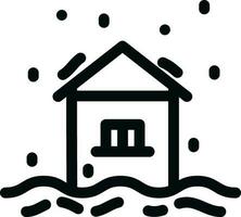 Line art illustration of flood icon. vector