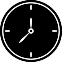 reloj icono en negro y blanco color. vector