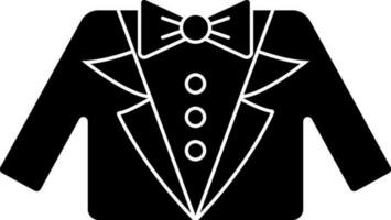 Illustration of suit icon in Black and White color. vector