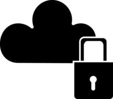 Flat style cloud security icon. vector