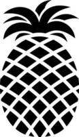 Pineapple icon in Black and White color. vector