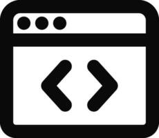 Black line art illustration of Coding or Programing Website icon. vector