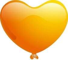 Illustration of heart balloon in golden color. vector