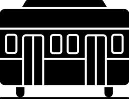 Black and White bus icon in flat style. vector