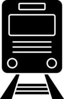 Black and White train icon in flat style. vector