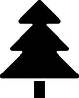 Black and White christmas tree icon in flat style. vector