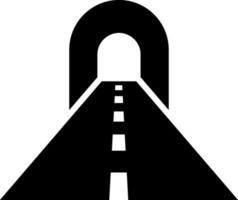 la carretera túnel icono o símbolo en negro y blanco color. vector