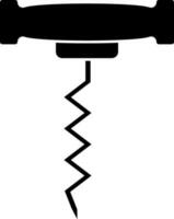 Corkscrew icon or symbol in black color. vector