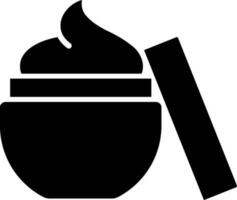 Cream box glyph icon in flat style. vector