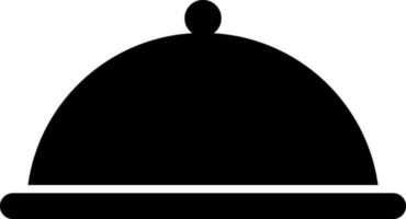 Cloche or serving tray glyph icon in flat style. vector