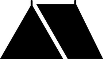 Flat style tent icon in Black and White color. vector