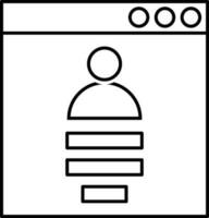 Login Profile icon or symbol in line art. vector