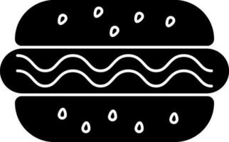 Hot dog icon or symbol in Black and White color. vector