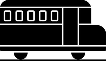 Icon of Black and White bus in flat style. vector