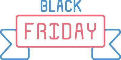 Black Friday Sticker or Label Icon in Red and Blue Color. vector