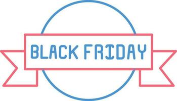 Line Art Illustration of Black Friday Badge or Label Icon. vector