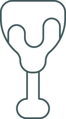 Chicken Leg Icon In Grey Line Art.