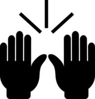 Silhouette of Hallelujah hand gesture. vector