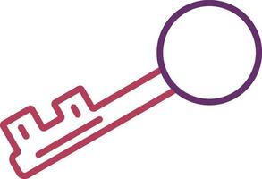plano estilo de llave icono en rosado y púrpura color. vector