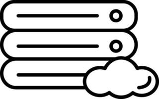 Cloud Server Icon in Thin Line Art. vector