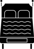 Glyph bed icon in Black and White color. vector