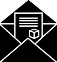 correo o sobre icono en negro y blanco color. vector